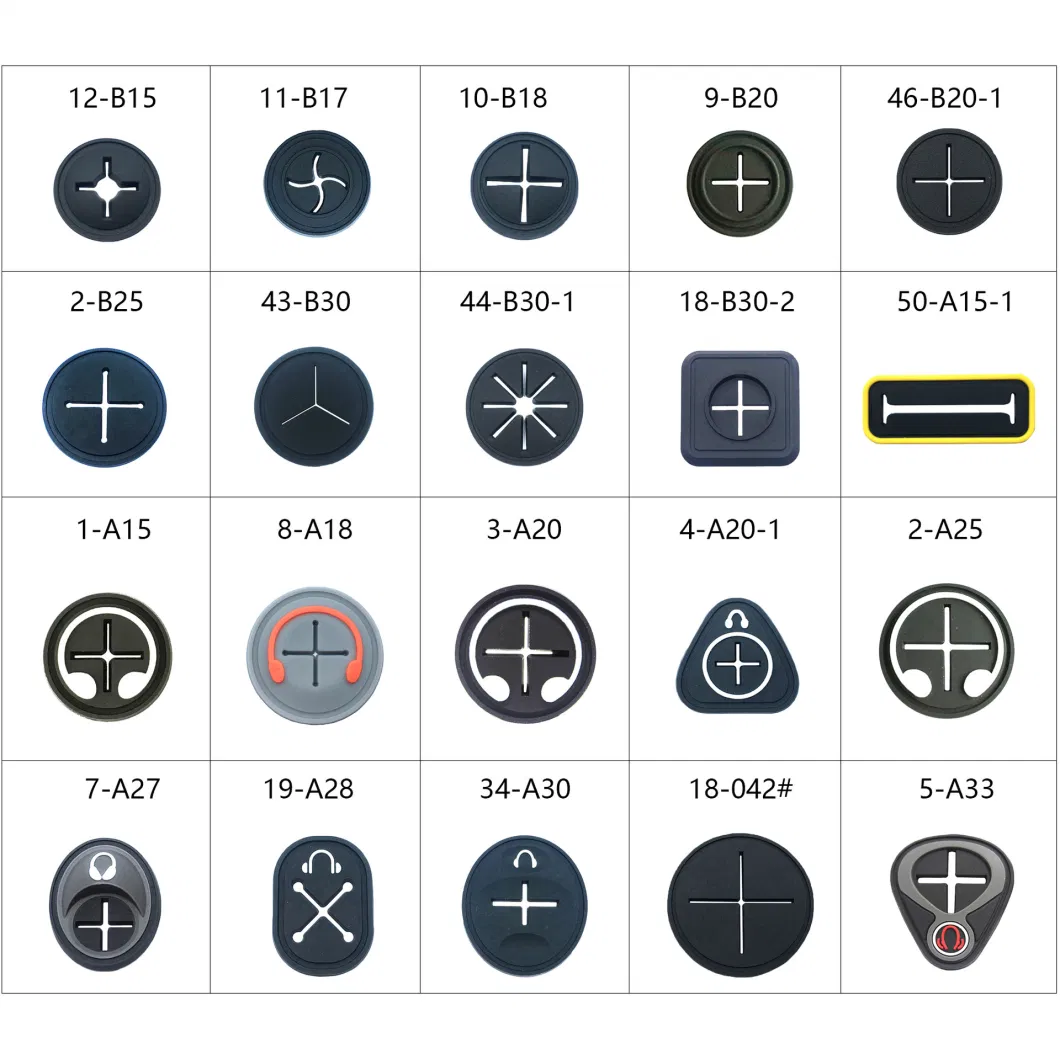 Rubber Cross Earphone Label for The Earphone Hole of The Cash Case and Bag PVC Adhesive Seal/Adhesive Drip Seal/ Leather Label/Wire Hole