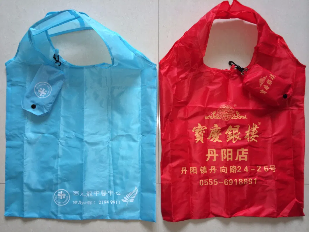 Custom Logo Polyester Tote Bag, Promotional Foldable Shopping Bag