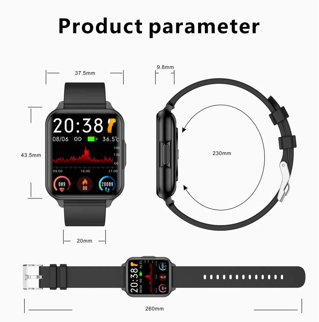 IP68 Waterproof Low Power Consumption Accurate Heart Rate blood pressure SPO2 Monitoring Smart Bracelet with body temperature Q26 Pro