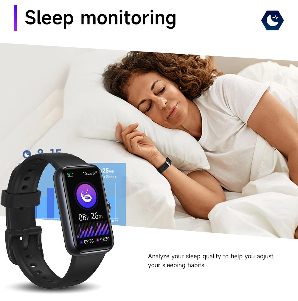 Smart Bracelet T54 T54A Realtek Chip Ultra-Low Power Consumption Long Life Battery 24h Heart Rate Blood Oxygen Smartwatch Support Android /Ios Mobile Message PU