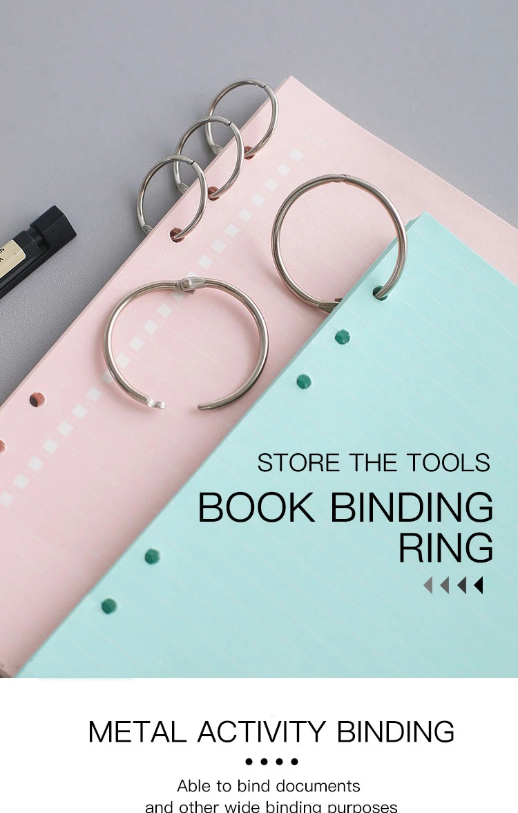 32mm Round Shaped Silver Book Metal Loose Leaf for Notebook Binder Ring