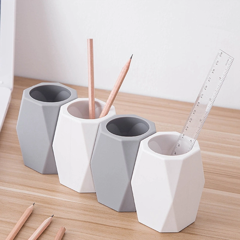 Round Makeup Brush Pencil Vase Silicone Desktop Storage Box