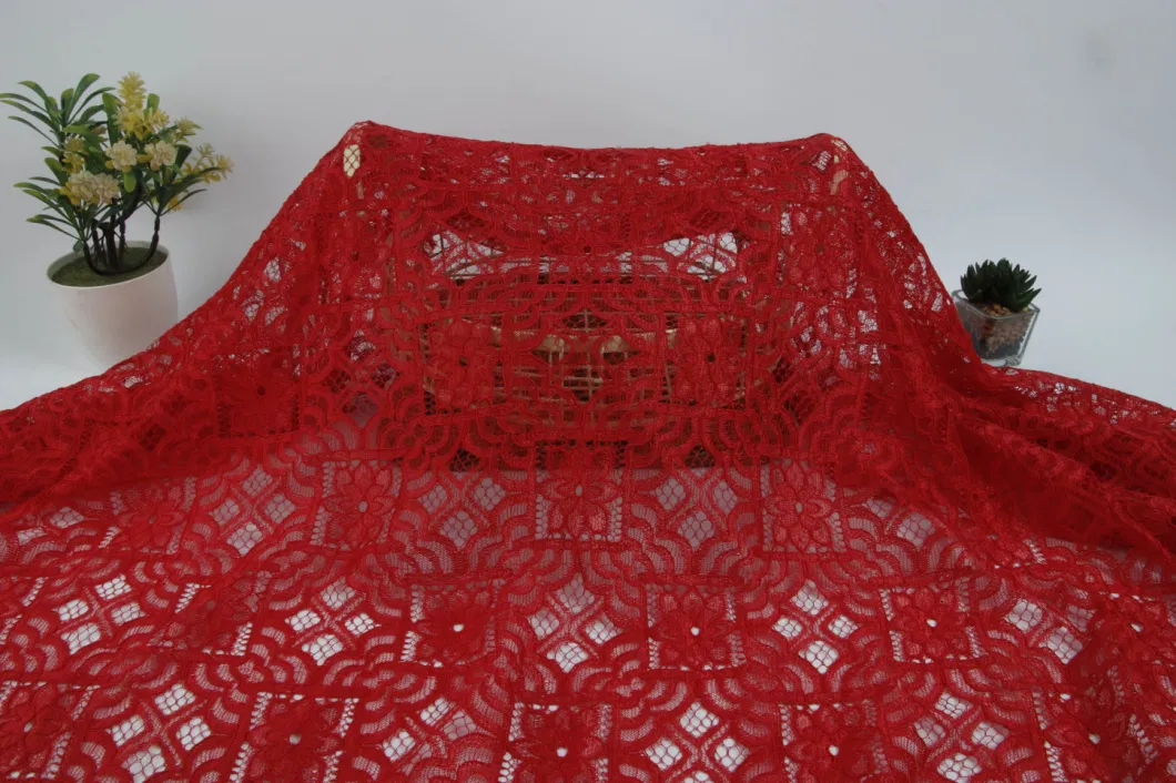 Lace Fabric Wholesale Custom Color Red Clothing Fabric