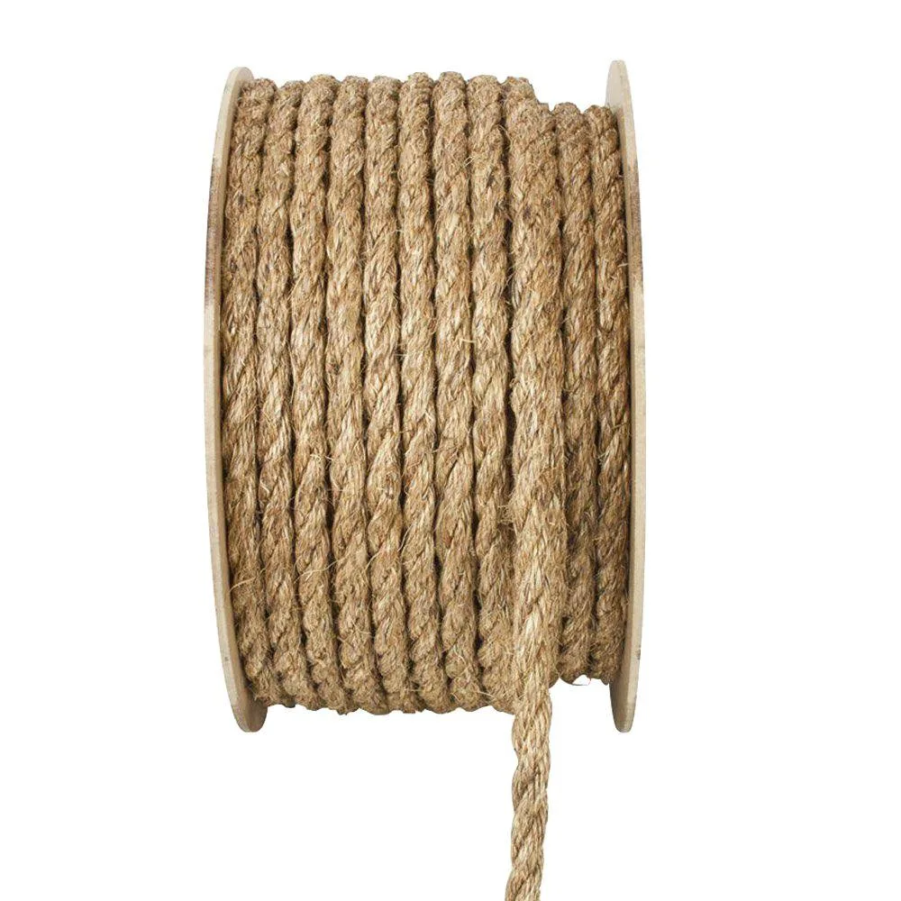 Hot Sales 100% Natural Material 4mm 6mm 8mm 10mm Twisted Jute Sisal Rope DIY Decoration Cord