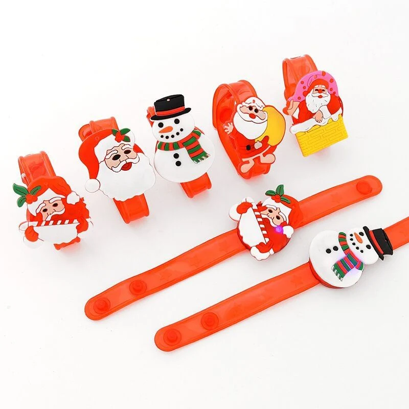 Christmas Slap Bracelets Christmas Snap Bracelet Party Favors Xmas Slap Bands Include Santa Claus Snowman Reindeer Bear Christmas Decorations for Girls and Boys