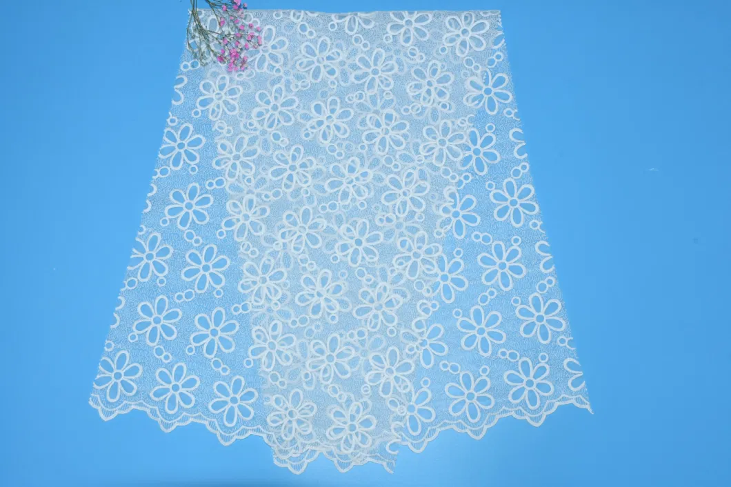 Embroidery Lace Cotton Voile Beaded Embroidery Cotton Lace Fabric