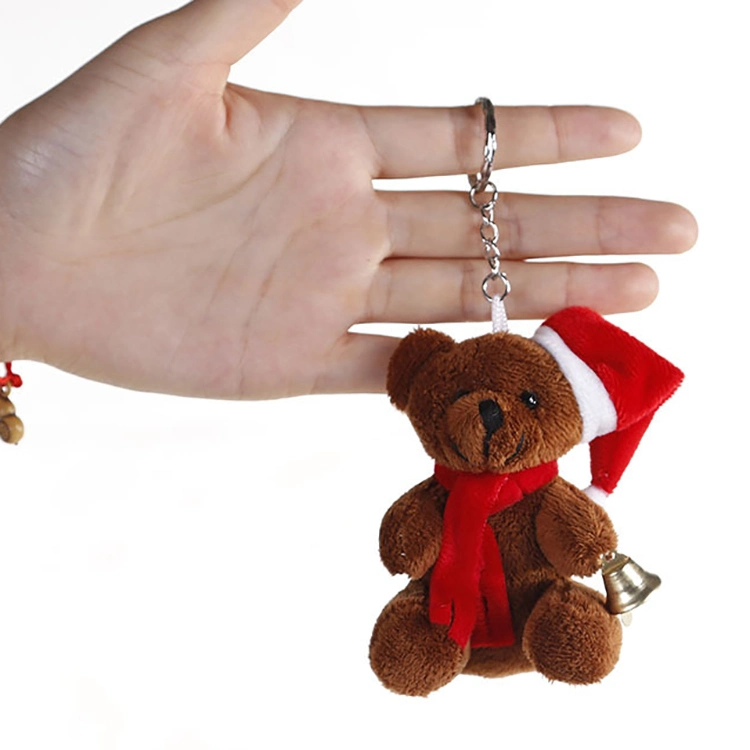 Hot-Selling Custom Stuffed Plush Toy Cute Teddy Bear Keychain for Christmas Gift