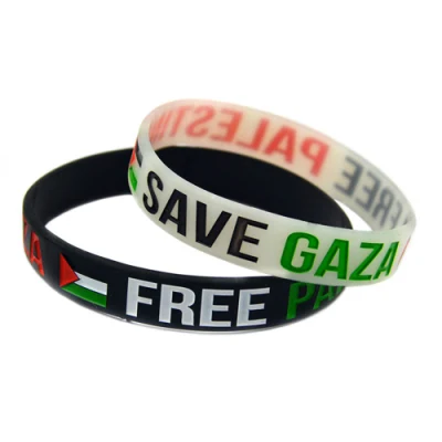 Prezzo all′ingrosso bracciale in gomma gratis Palestine Flag in silicone