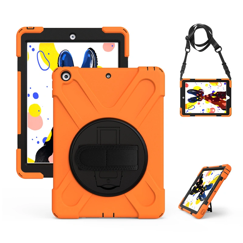 for iPad 10.2 Shockproof Silicone Case with Hand Should Strap Tablet Cover for iPad 12.9