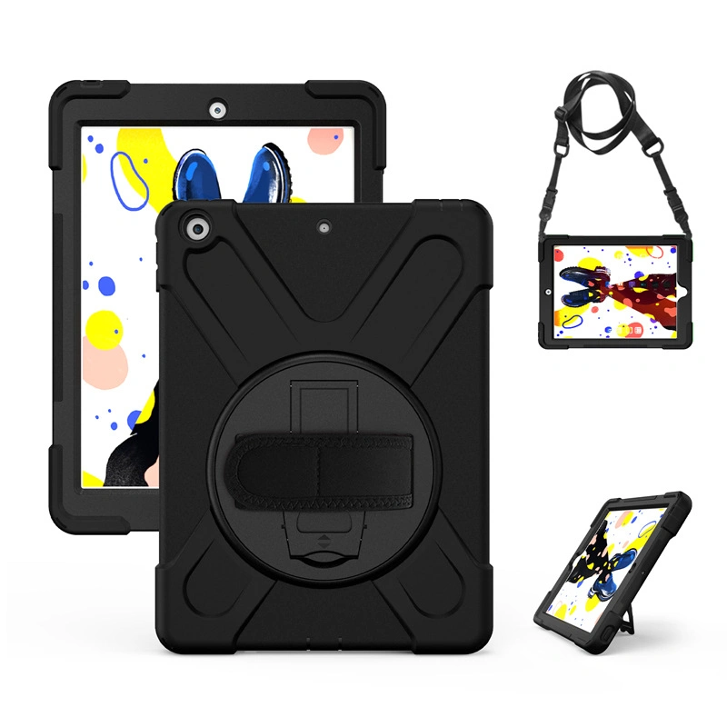 for iPad 10.2 Shockproof Silicone Case with Hand Should Strap Tablet Cover for iPad 12.9