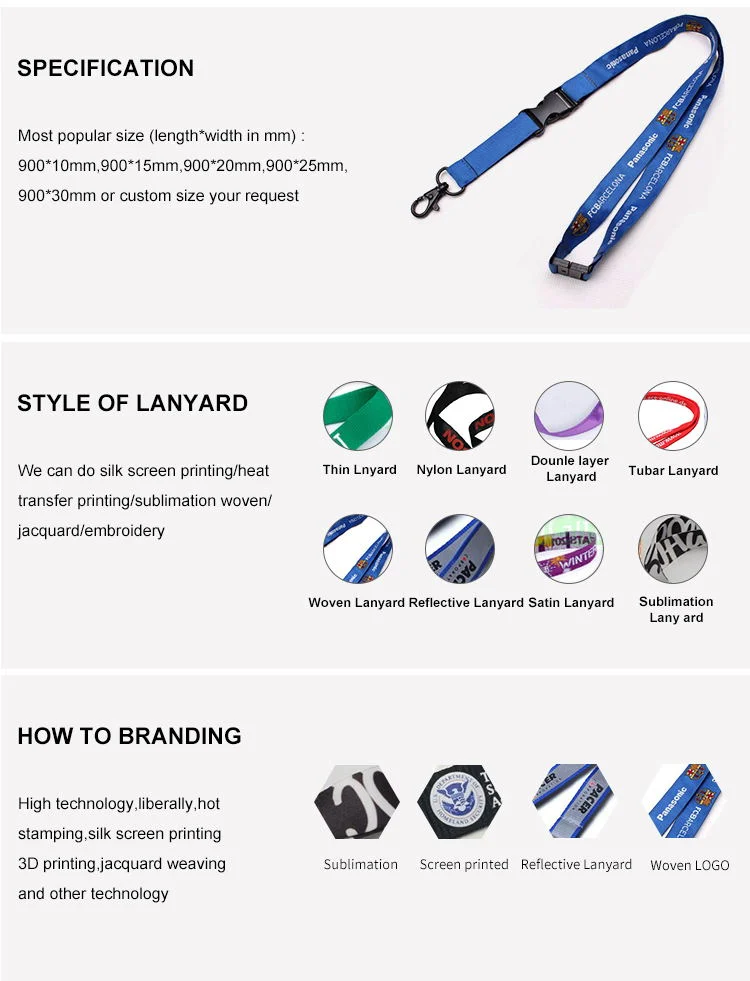 Polyester Sublimation Lanyards with Metal Clasp Jean Making Supplies Malaysia (091)