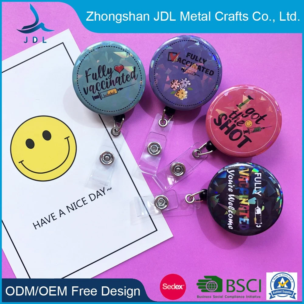 Wholesale China Custom Iron Stamping Nickel Plating Nursing Name Badge Retractable Badge Reel Molds for Epoxy Resin ID Card Holder