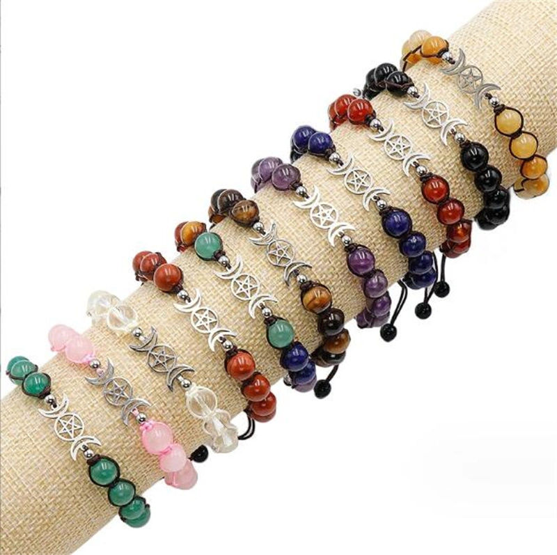 10mm Solar System Planet Natural Stone Bracelet Beads Agate Crystal Amethyst Healing Energy Stone Bracelet