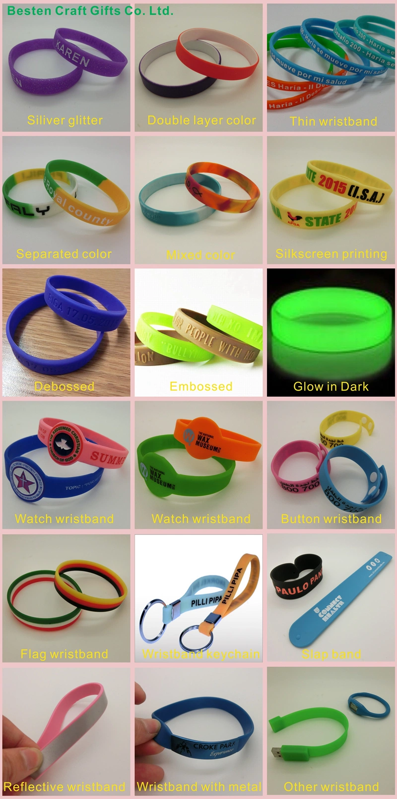 Event Eco-Friendly Economical Debossed Color Infilled Rainbow Color Silicone Bracelet