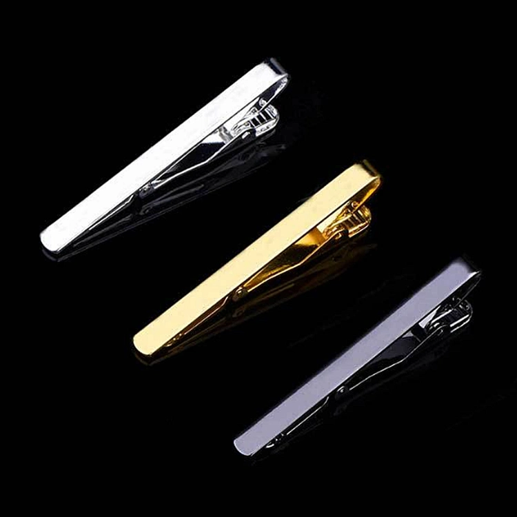 New Tie Clips Man Accessories Metal Necktie Bar Crystal Dress Shirts Tie Pin for Wedding Ceremony Metal Gold Tie Clip