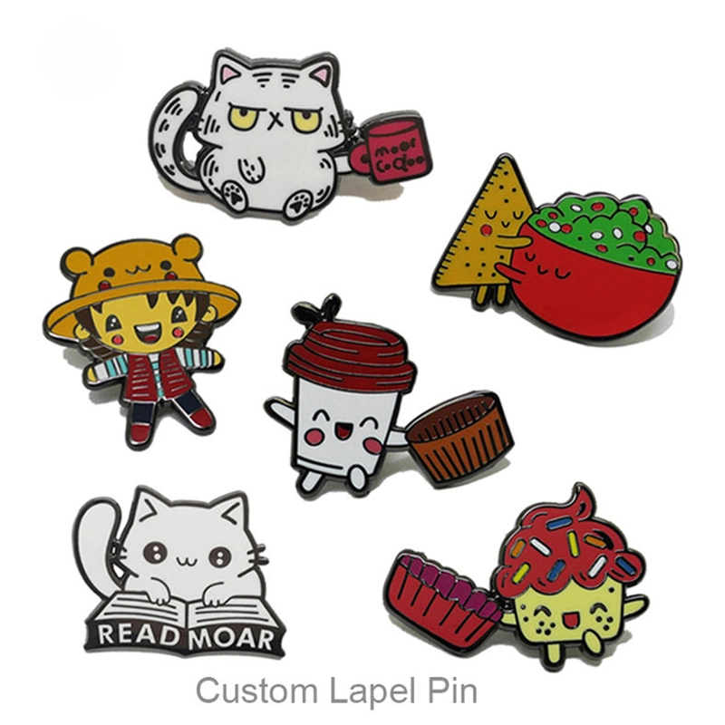 Wholesale Bulk Soft Hard Enamel Pin Manufacturer Souvenir Promotional Gift Metal Pin Badge Horror Gold Cat Cute Anime Custom Enamel Lapel Pin