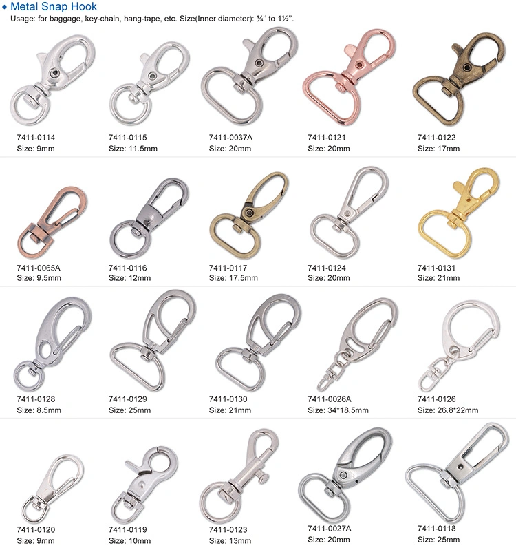 Nickel Metal Lanyard Snap Hook Swivel Slasp