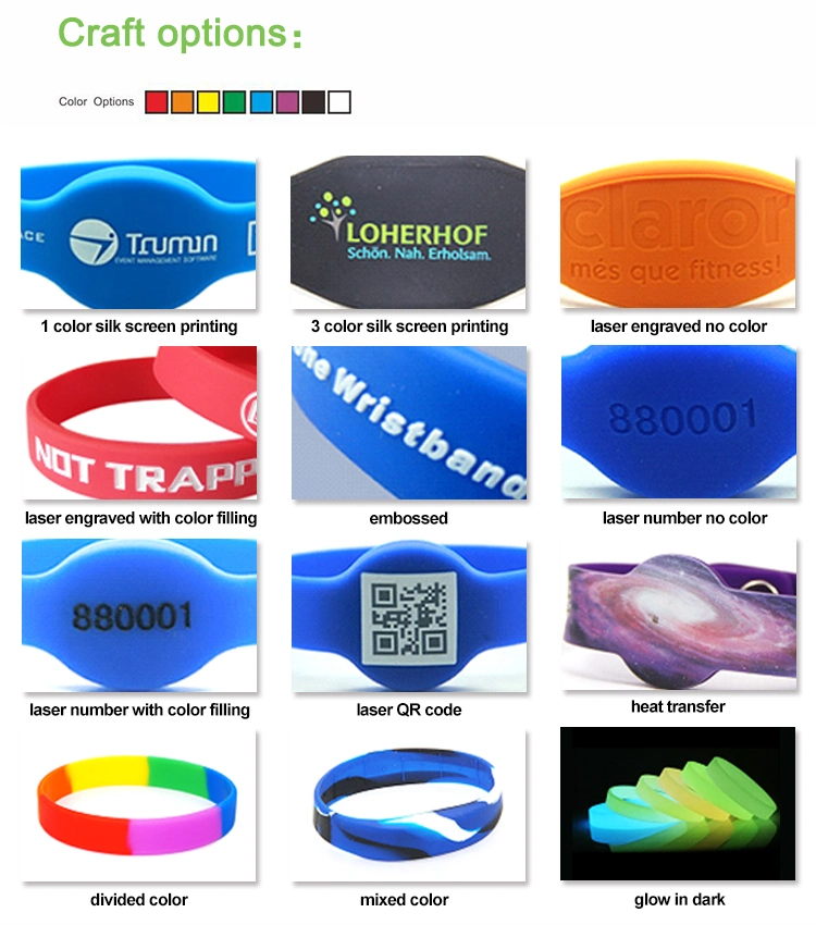 NFC RFID Silicone Slap Bracelet Payment Tracking Silicone Wristband Silicone Bracelet Suppliers