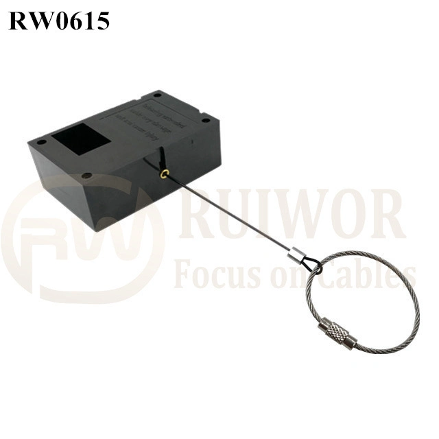 Customized Retractable Anti-Theft Security Cable with Wire Rope Ring Catch