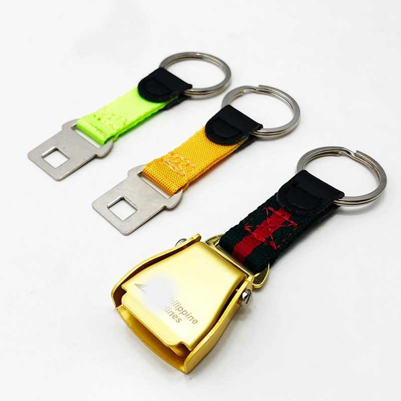 Custom Designer Laser Logo Short Keychain Alloy Seat Buckle Lanyard