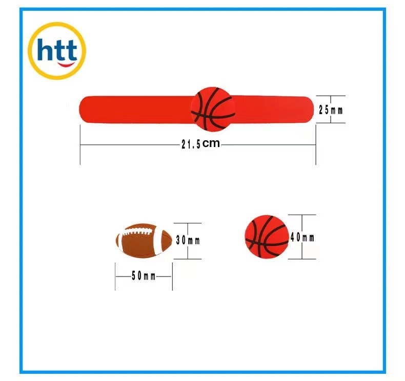 Wholesale Custom PVC Rubber Slap Wristband Kids Ruler Slap Bracelet for Promotion Gift