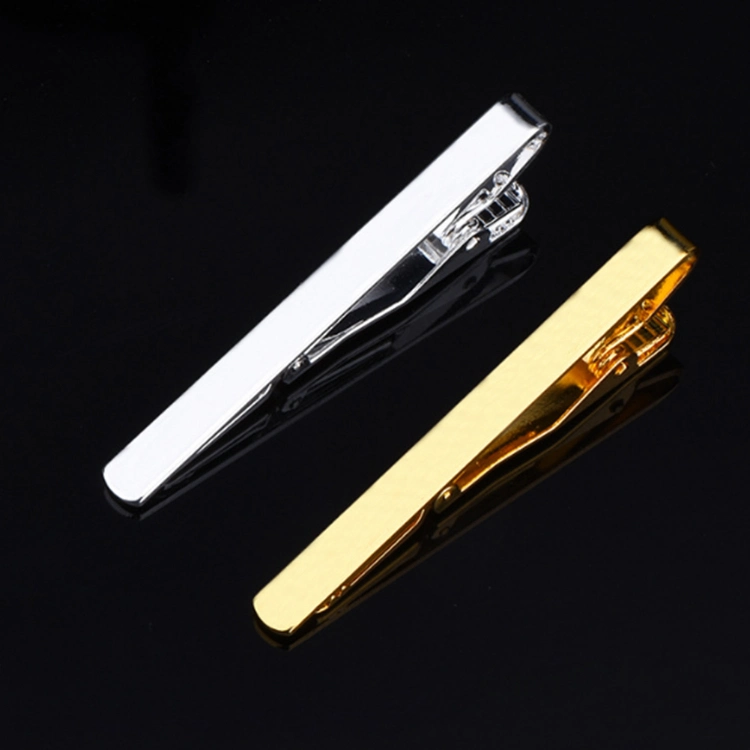 New Tie Clips Man Accessories Metal Necktie Bar Crystal Dress Shirts Tie Pin for Wedding Ceremony Metal Gold Tie Clip