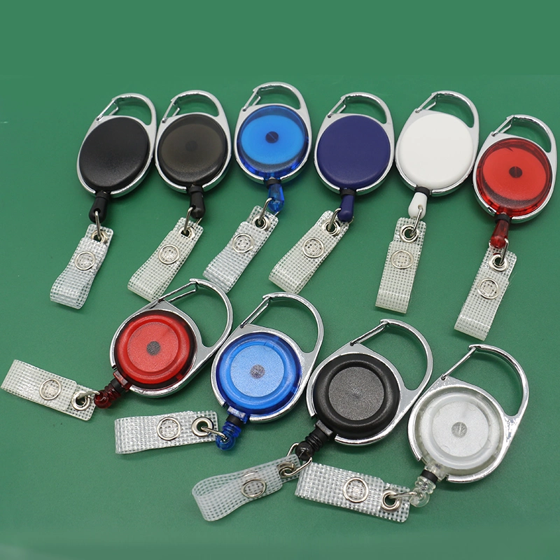 Retractablel Carabiner Badge Reels Clips with Reinforced Strap