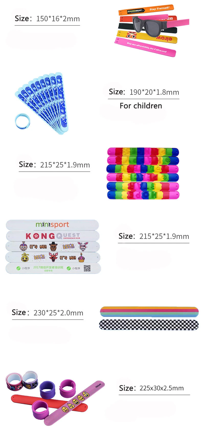 High Quality Slap Band Custom PVC Silicone Ruler Slap Bracelet