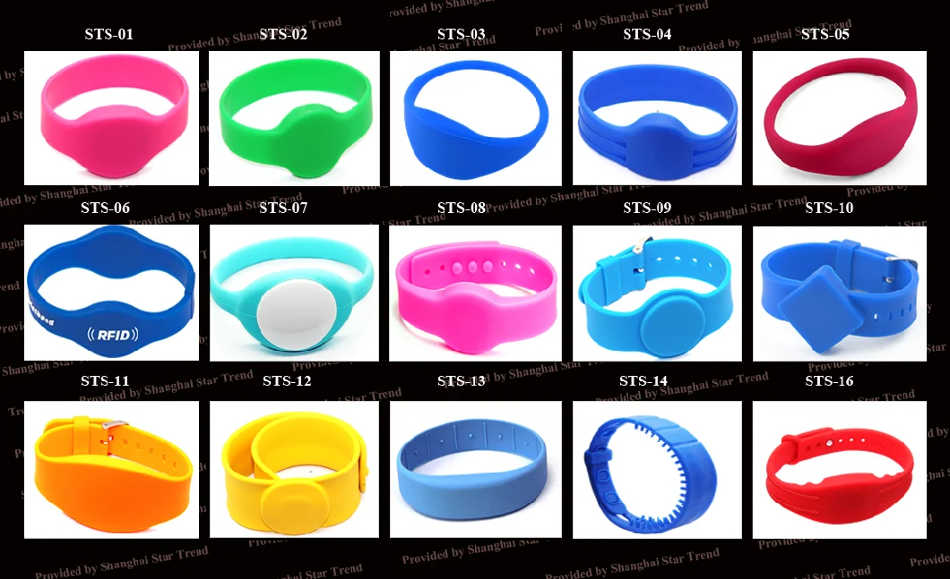 13.56MHz NFC RFID Bracelet Made of Silicone/PVC/Fabric for Tracing