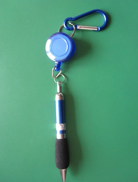 Retractable ID Badge Reel Pen Belt Clip and Carabiner