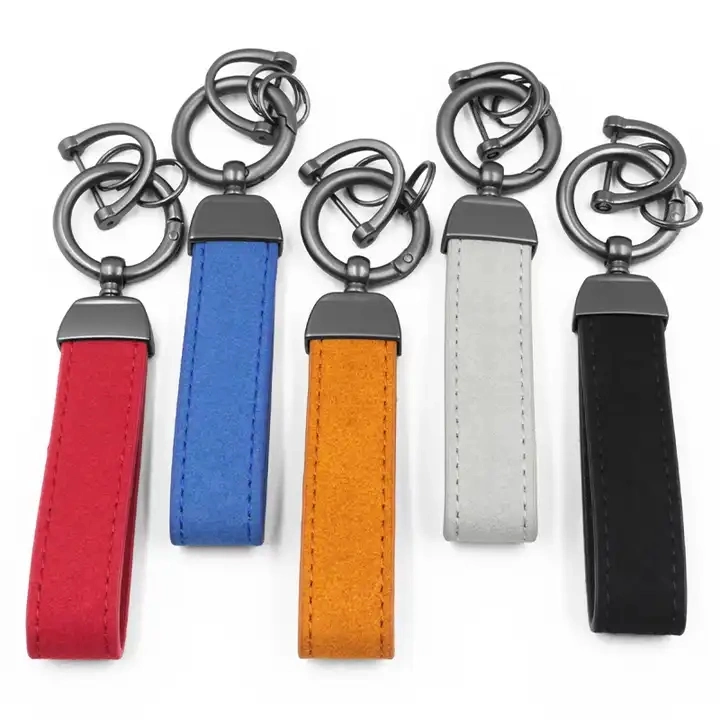 Wholesale Promotional Personalized Car Brand Laser Logo Key Chain Keychain Holder Luxury Metal PU Blank Custom Leather Key Chain