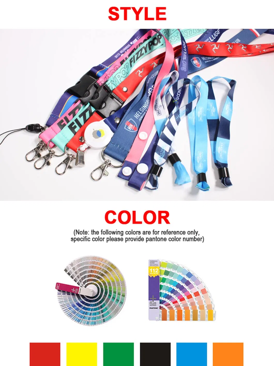 High Quality Heated Transfer Keychain Neck Strap Cute Wrist Strap Lanyards Custom Logo Short Lanyard