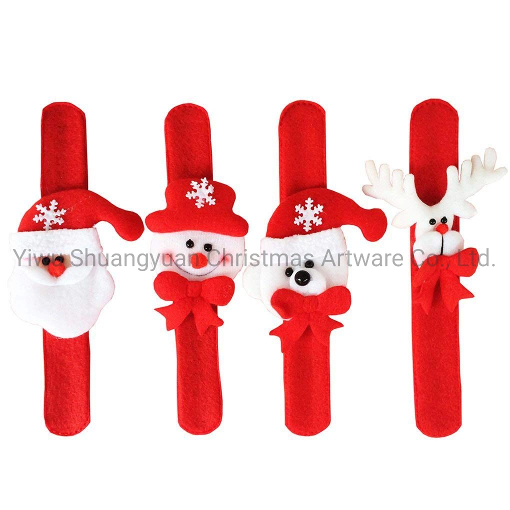 21.5*8cm Flannel Christmas Slap Band Wristband Bracelet for Christmas Xmas Slapband