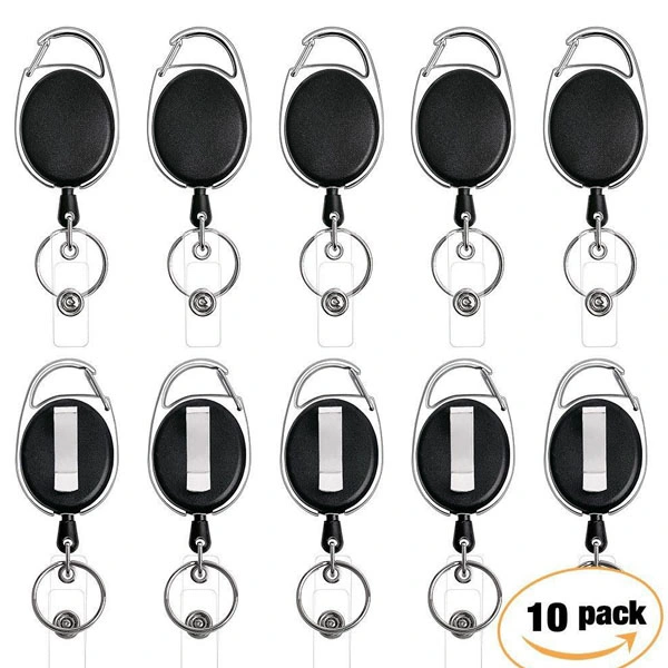 Ova Retractablel Carabiner Badge Reels Clips with Reinforced Strap