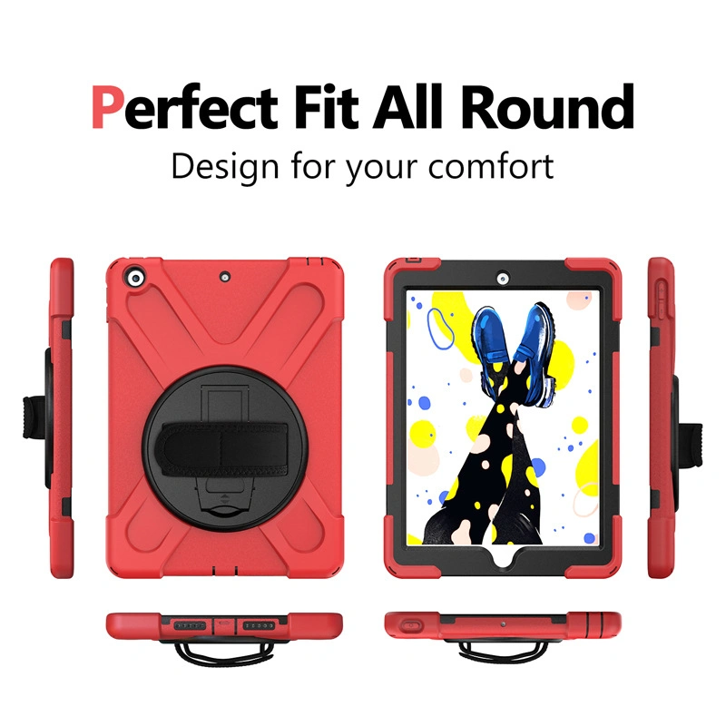 for iPad 10.2 Shockproof Silicone Case with Hand Should Strap Tablet Cover for iPad 12.9