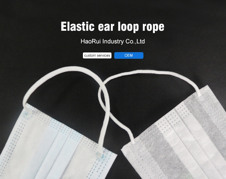 China Wholesale Nylon Spandex 2mm Round Elastic Earloop Band Cord for Face Mask Raw Material