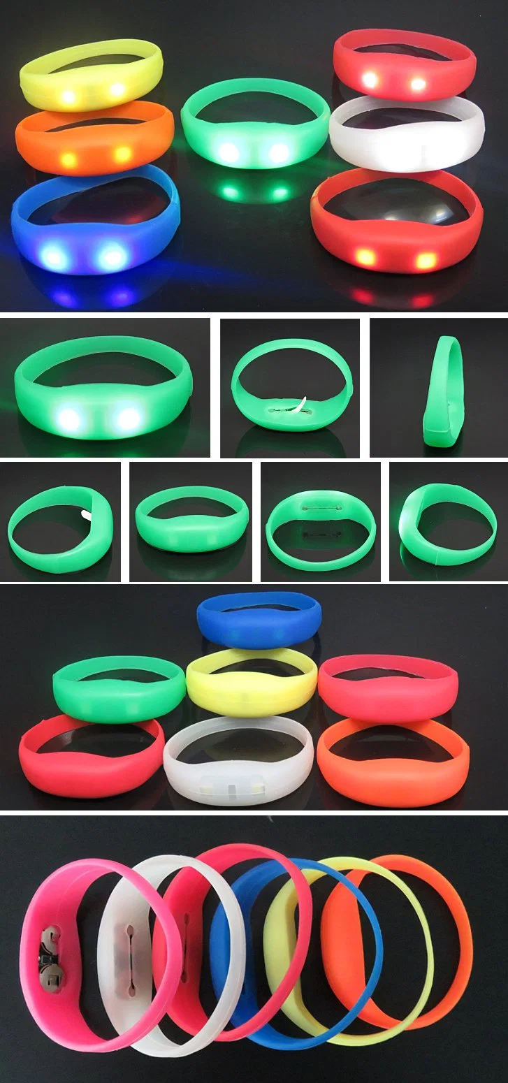 LED Silicone Bracelet Button Style Voice Control Style Vibration Style