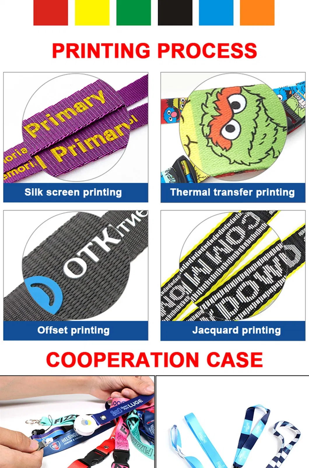 Designer Silk Woven Sublimation Neck Custom Printed Keychain Anime Breakaway Lanyards with Logo