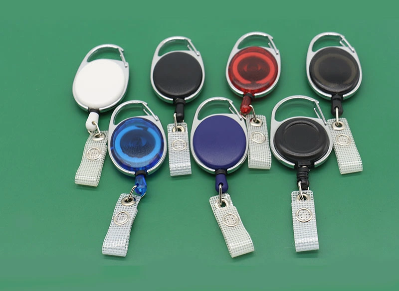 Retractablel Carabiner Badge Reels Clips with Reinforced Strap