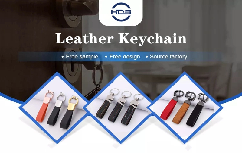 Factory Hot Sale Custom Logo Print Vintage Armband Key Chain Keyring Genuine Crazy Horse Leather Strap Keychain