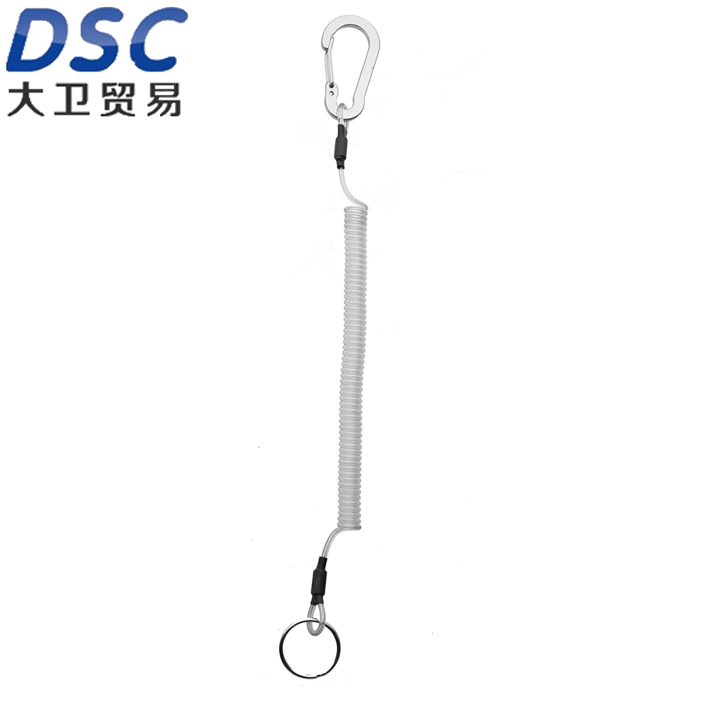 Fishing Lanyards Rope Retractable Safety Spring Coiled Ropes Keychain Accessories