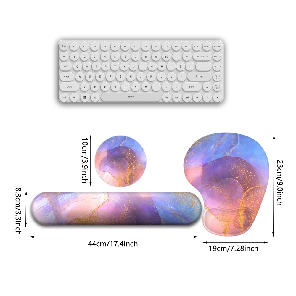 3-in-1blue Purple Gold Extended Mouse Pad with Wrist Support