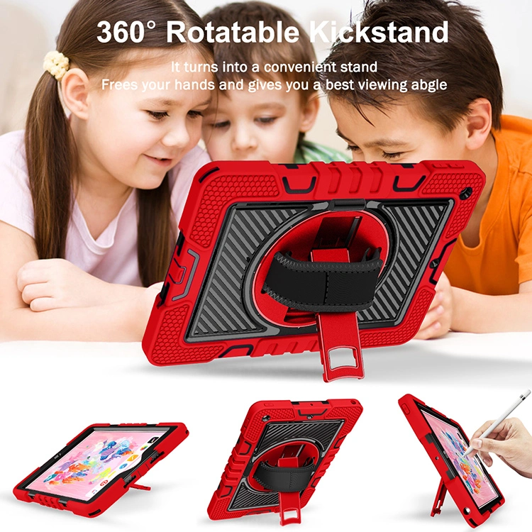 Heavy Duty Rugged Shockproof 360 Rotating Kickstand Silicone Tablet Case for iPad Mini 4 Mini 5 7.9 Inch