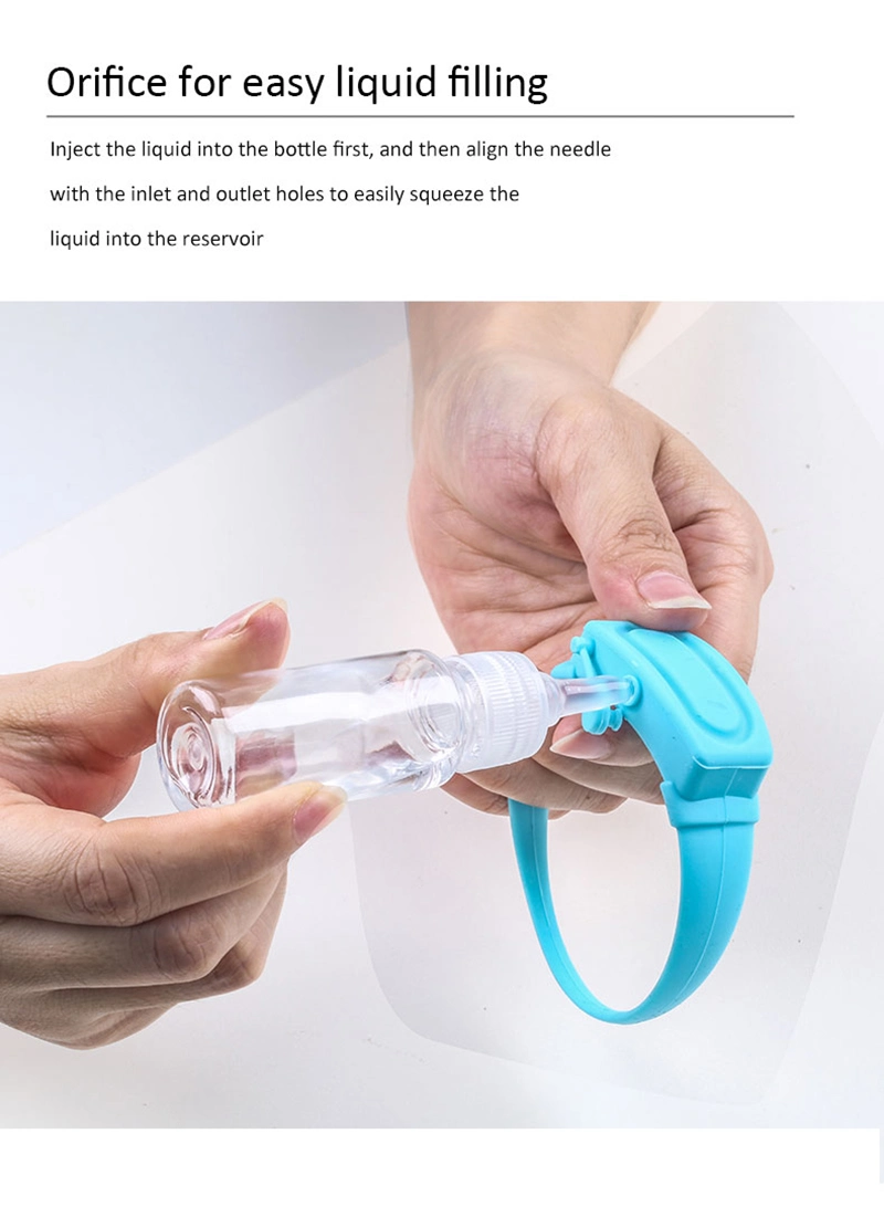 Customized New Product Wash-Free Portable Disinfectant Silicone Bracelet