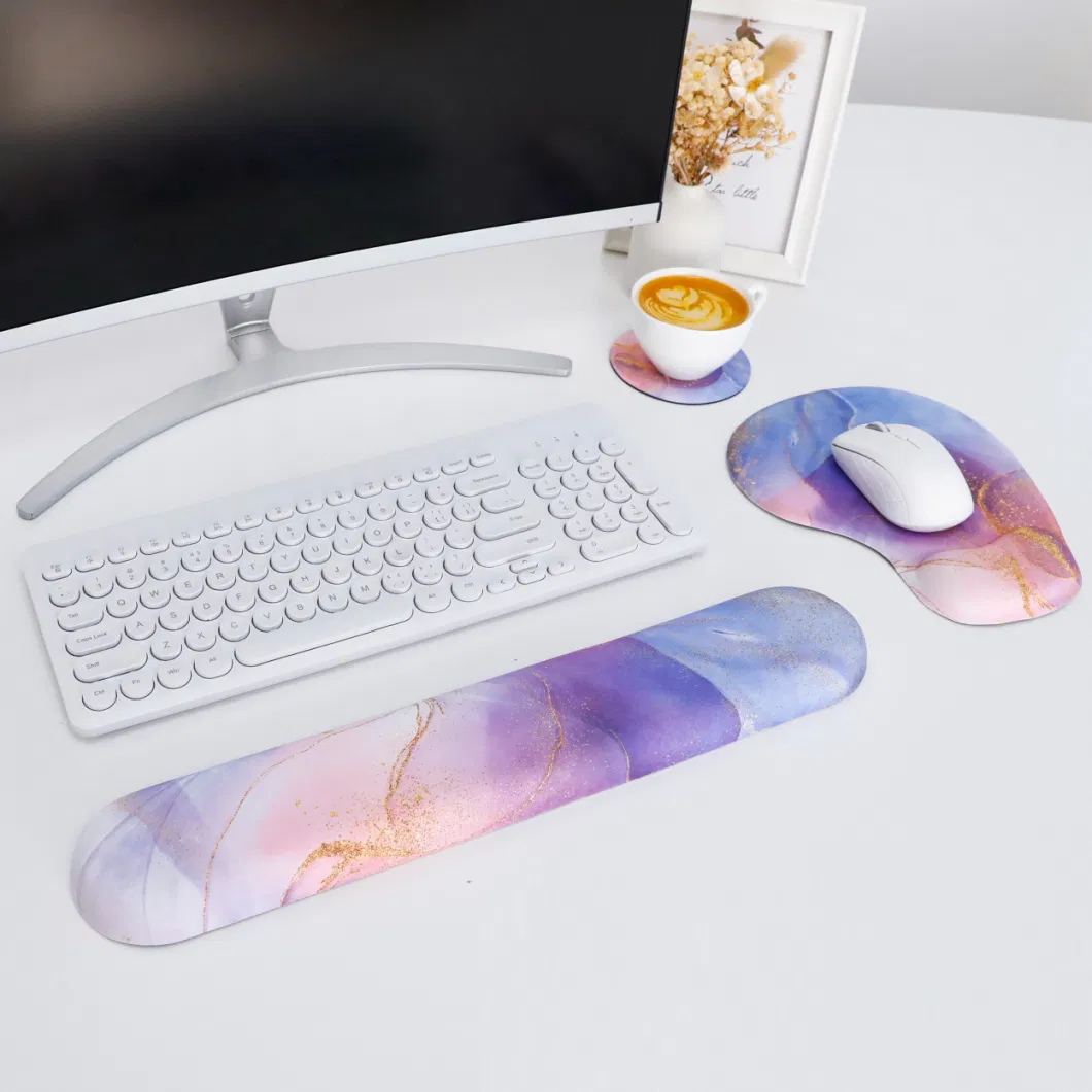 3-in-1blue Purple Gold Extended Mouse Pad with Wrist Support