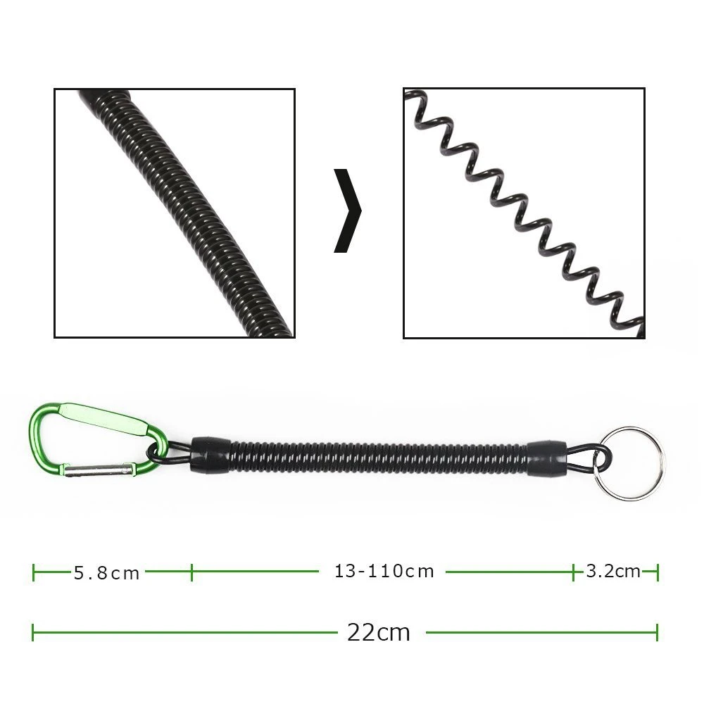 Full Extension Coiled Fishing Lanyards Boating Kayak Camping Secure Plier Rope