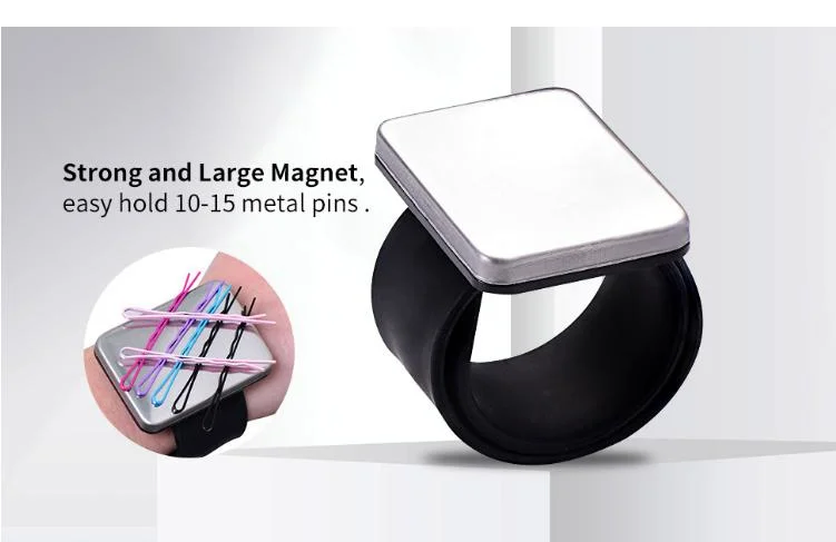 Silicone Bracelet for Hairpins Parlor Usages Adjustable Slap Bangles Magnetic Wristband