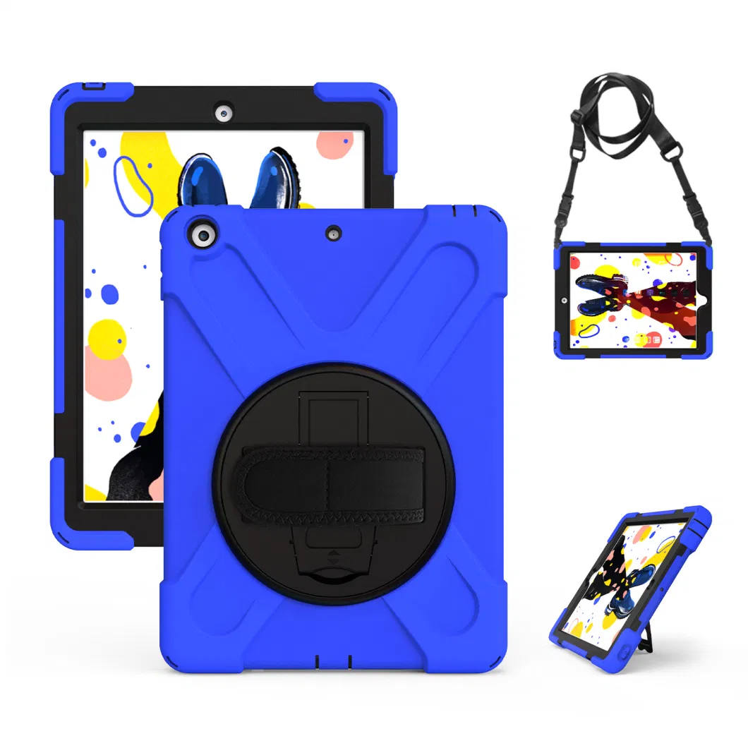 for iPad 10.2 Shockproof Silicone Case with Hand Should Strap Tablet Cover for iPad 12.9