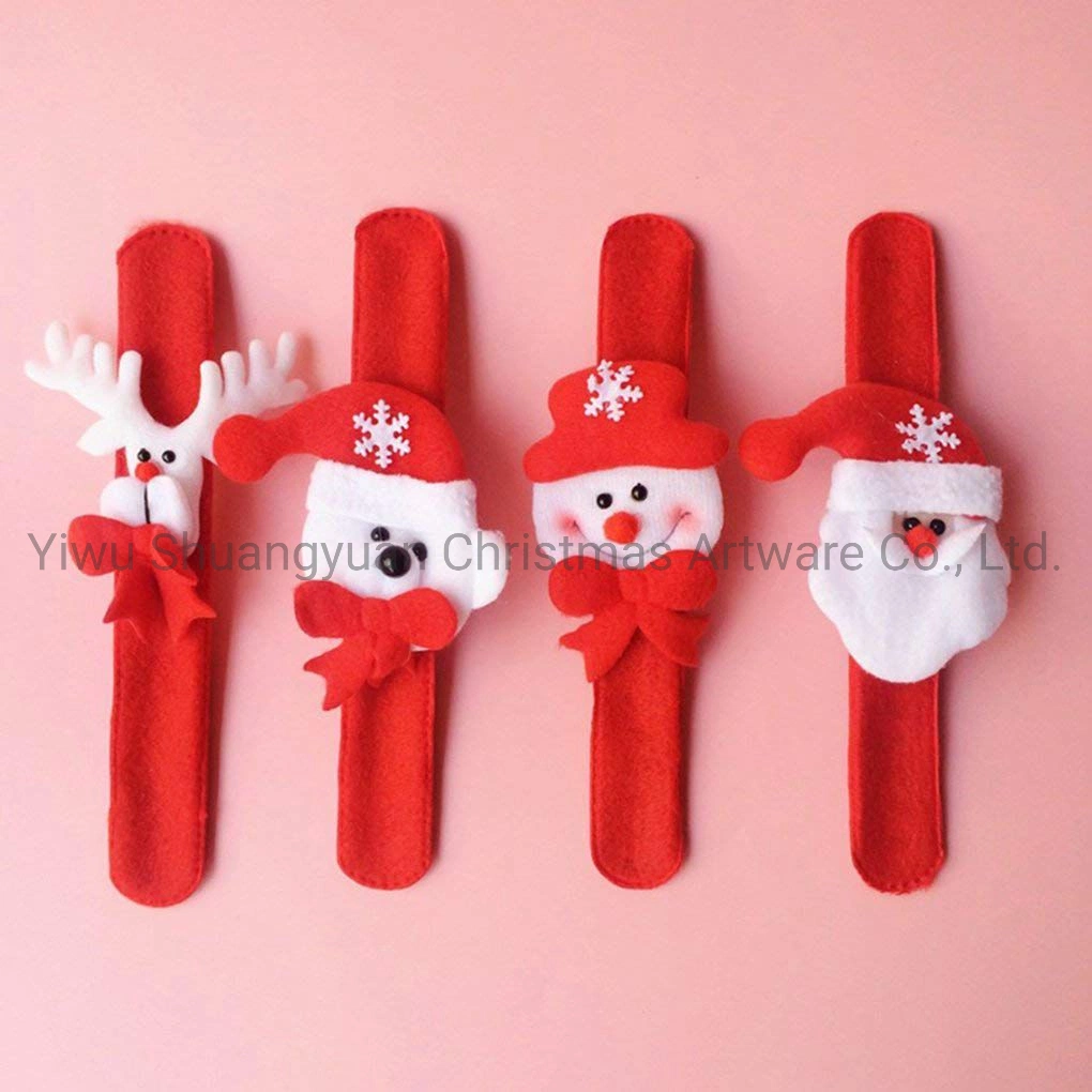 21.5*8cm Flannel Christmas Slap Band Wristband Bracelet for Christmas Xmas Slapband