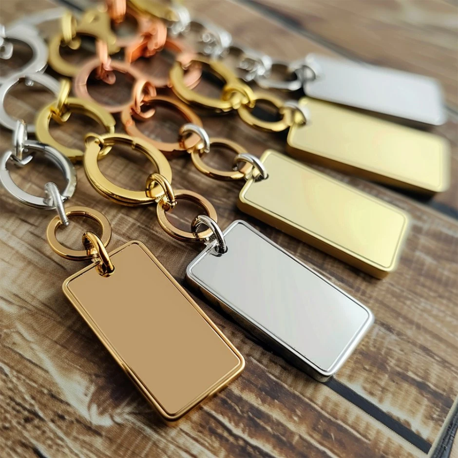 Zinc Alloy Key Holder Keyring Sublimation Blanks Custom Engraved Laser Logo Metal Key Chain Keychain